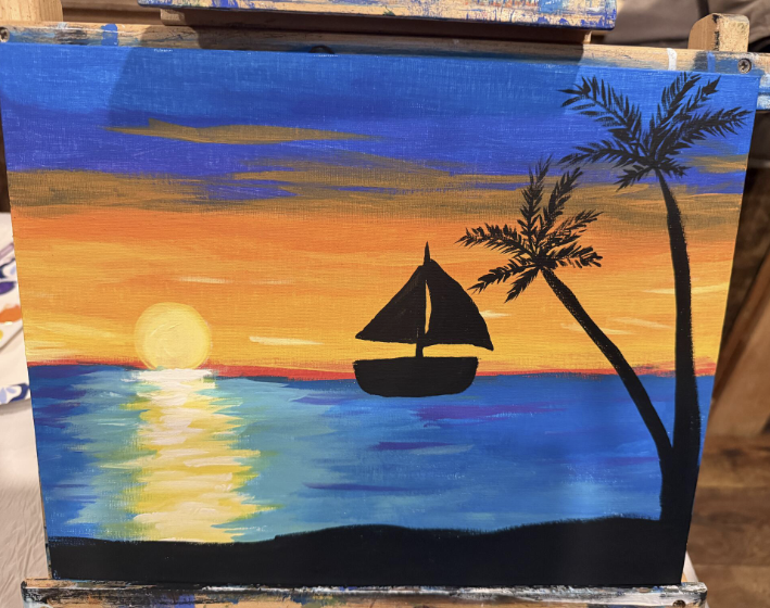 A finished painting from a Paint & Sip with Annelise class