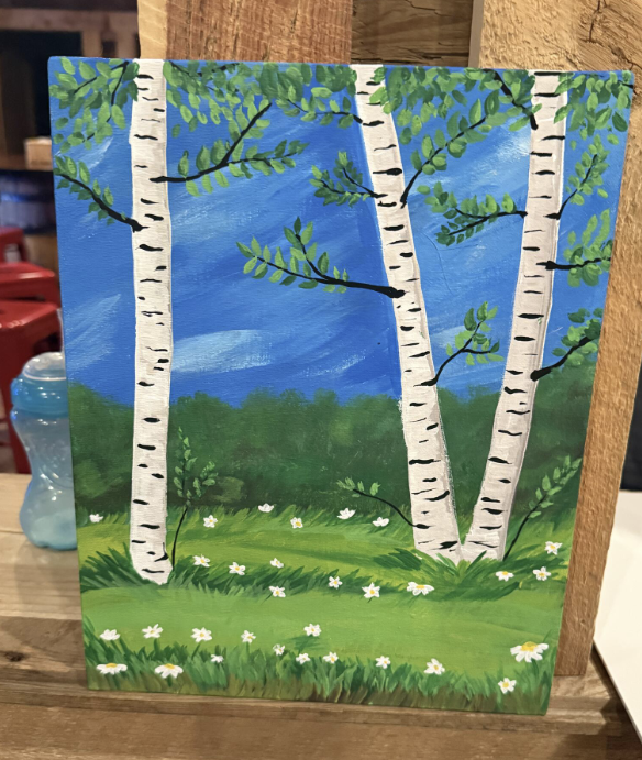 A finished painting from a Paint & Sip with Annelise class